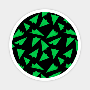 Paper Planes Pattern Green Black Magnet